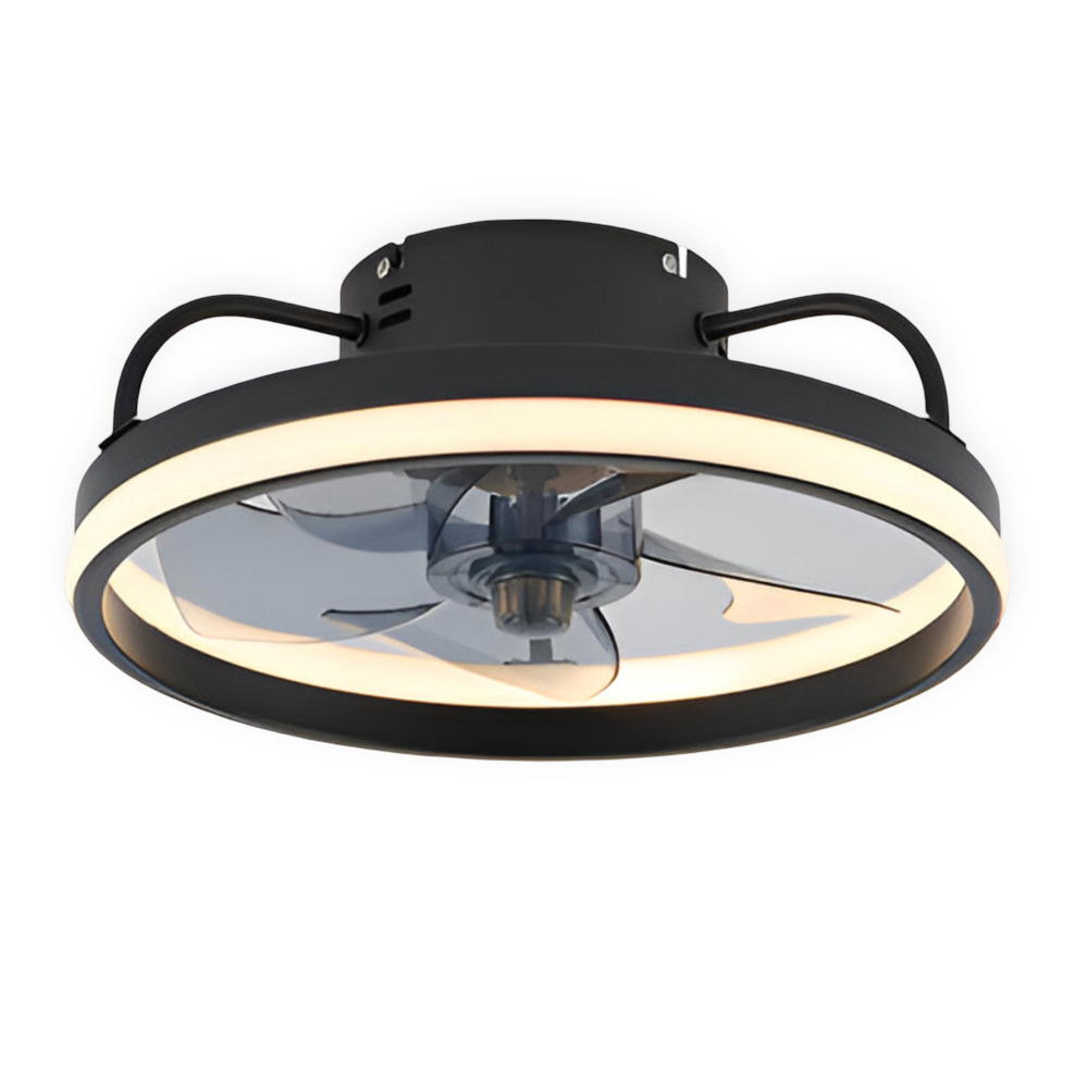 Intelligenter Deckenventilator mit dimmbarer LED-Lampe – Schwarz/Weiß – Ø 33 cm – mit Fernbedienung und App