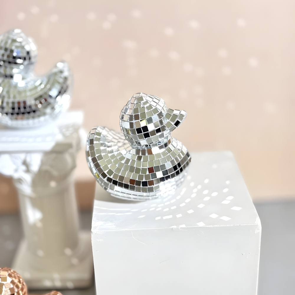 Charmanter Enten Spiegel Disco Ball - Handgemachte Dekorative Ornament für Trendige Schlafzimmer und Stilvolle Tischoberflächen