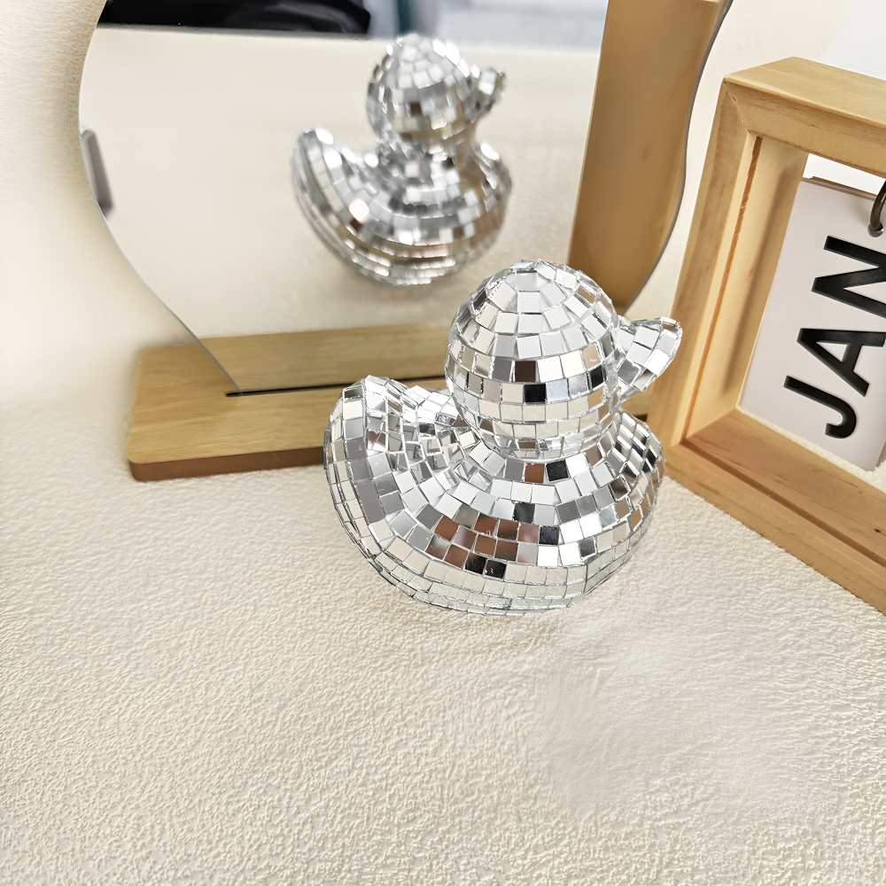 Charmanter Enten Spiegel Disco Ball - Handgemachte Dekorative Ornament für Trendige Schlafzimmer und Stilvolle Tischoberflächen