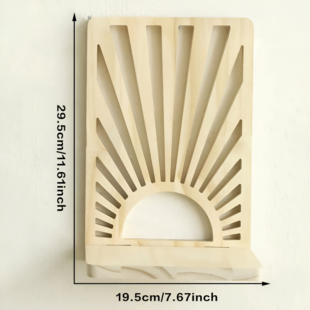 Charmantes Sonnenstrahlen Holz Wandregal für Zimmerpflanzen und Wohnkultur