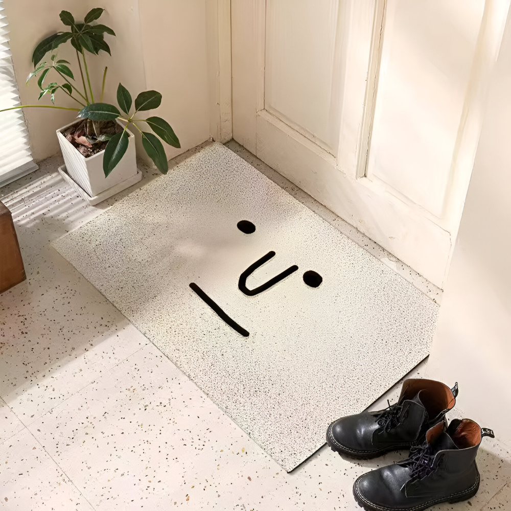 Cheeky Fussmatte - Niedlicher Smiley Bedruckter PVC Rutschfester Eingangsteppich