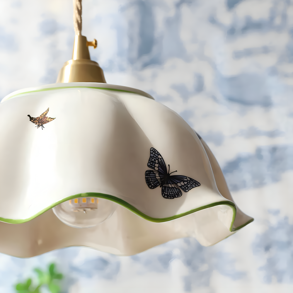 ChicBliss Pendelleuchte - Charmanter Schmetterling Keramik LED Hängelampe