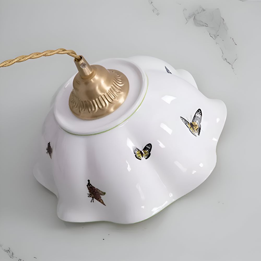 ChicBliss Pendelleuchte - Charmanter Schmetterling Keramik LED Hängelampe