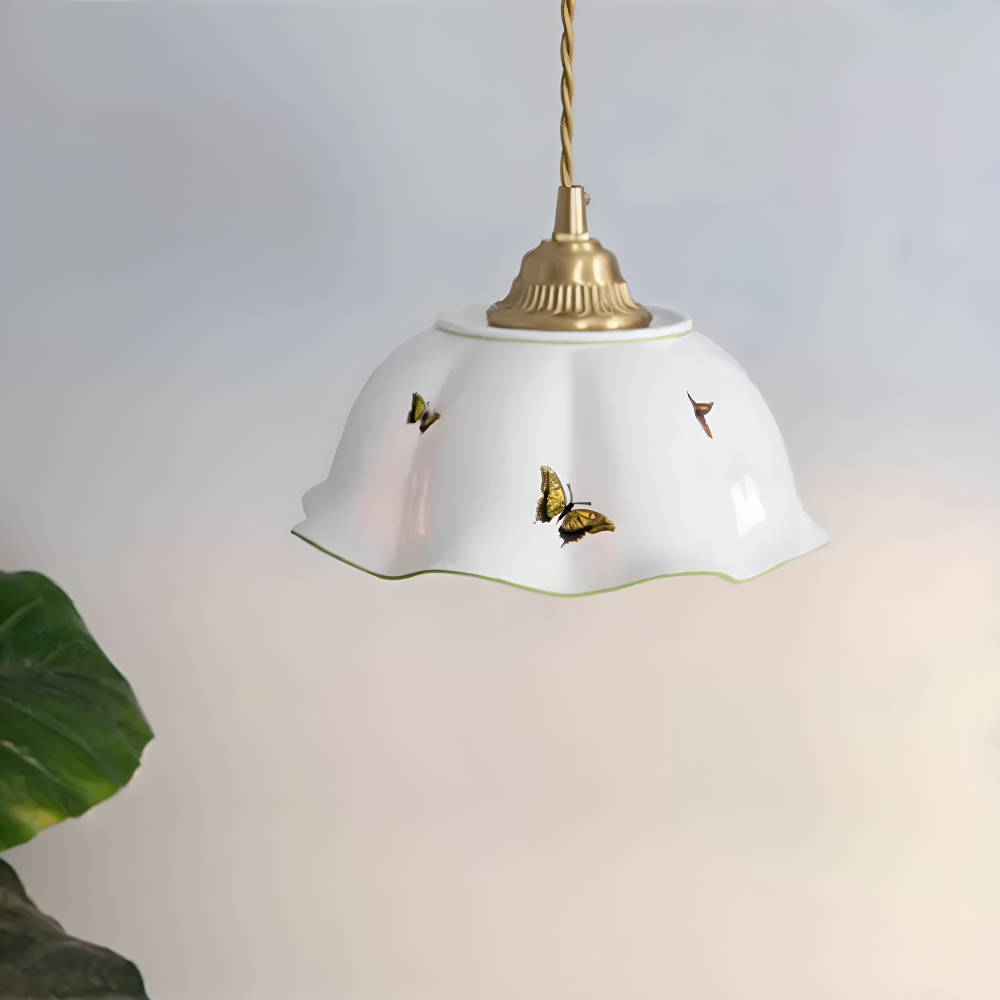ChicBliss Pendelleuchte - Charmanter Schmetterling Keramik LED Hängelampe
