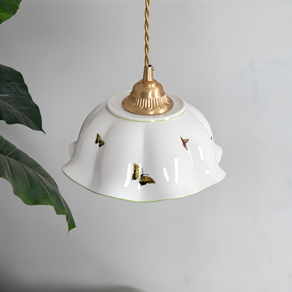 ChicBliss Pendelleuchte - Charmanter Schmetterling Keramik LED Hängelampe