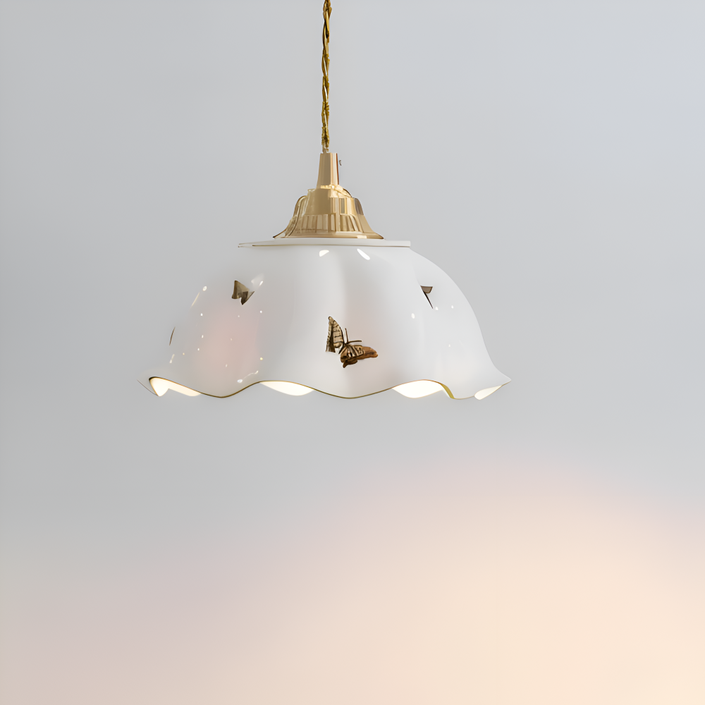 ChicBliss Pendelleuchte - Charmanter Schmetterling Keramik LED Hängelampe