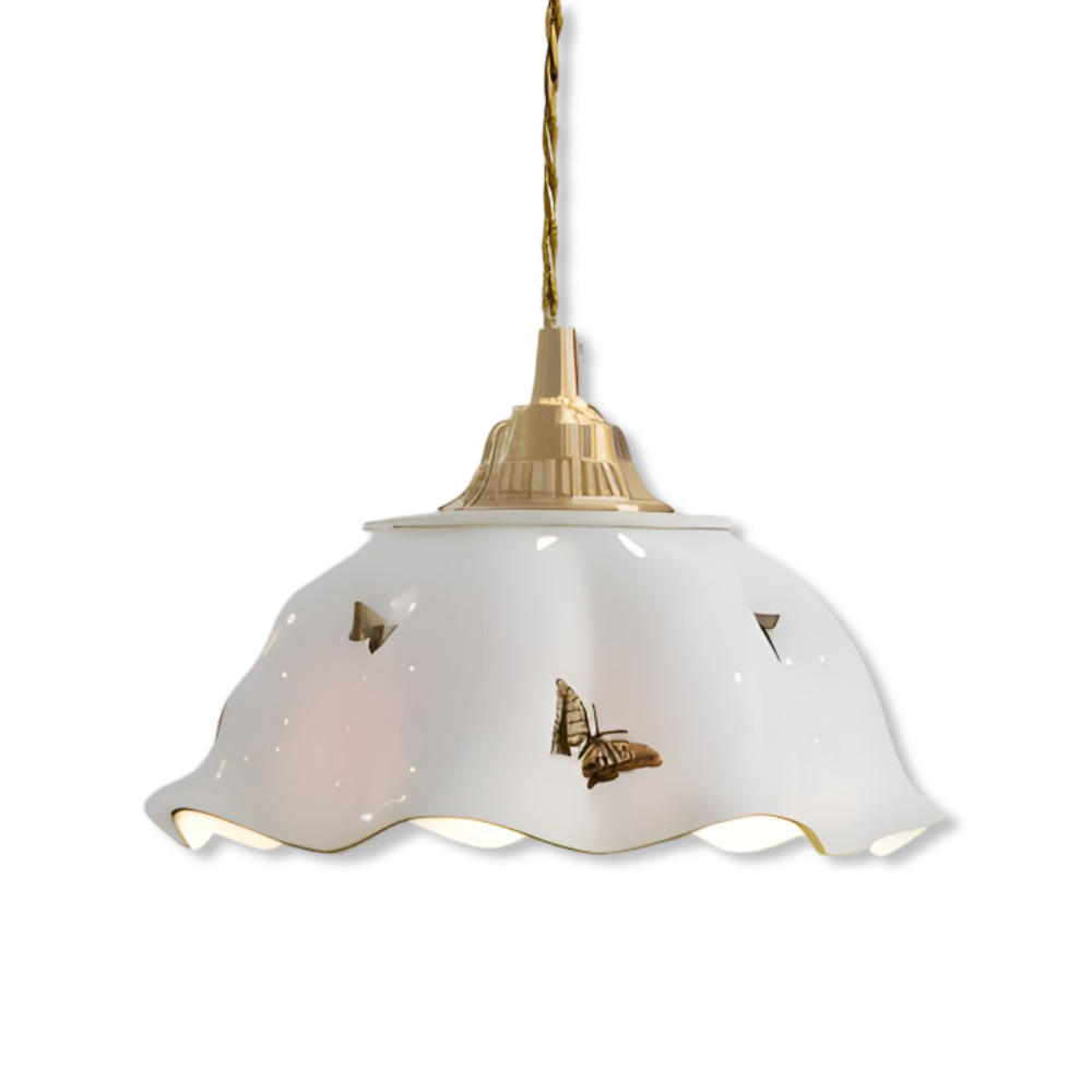 ChicBliss Pendelleuchte - Charmanter Schmetterling Keramik LED Hängelampe