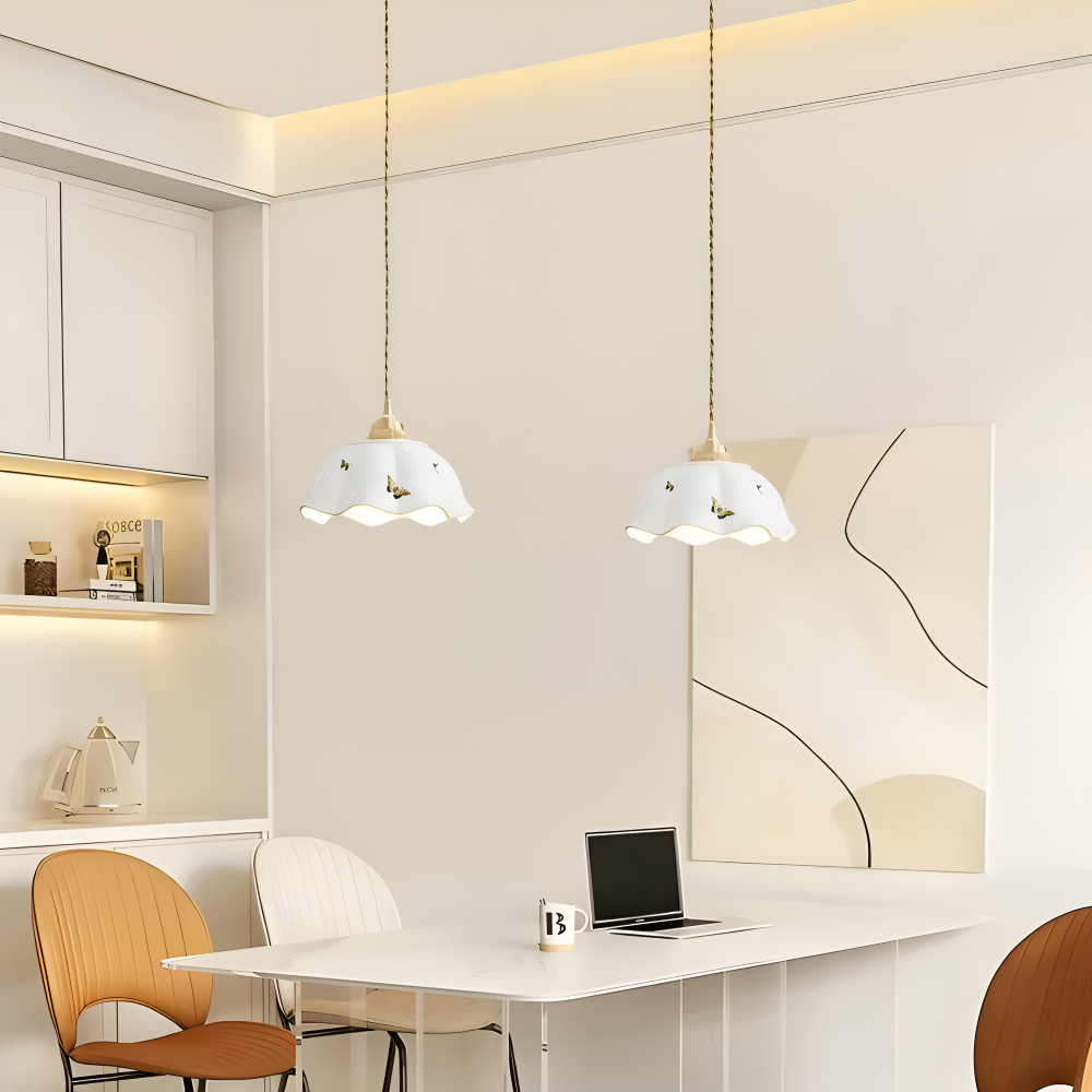 ChicBliss Pendelleuchte - Charmanter Schmetterling Keramik LED Hängelampe