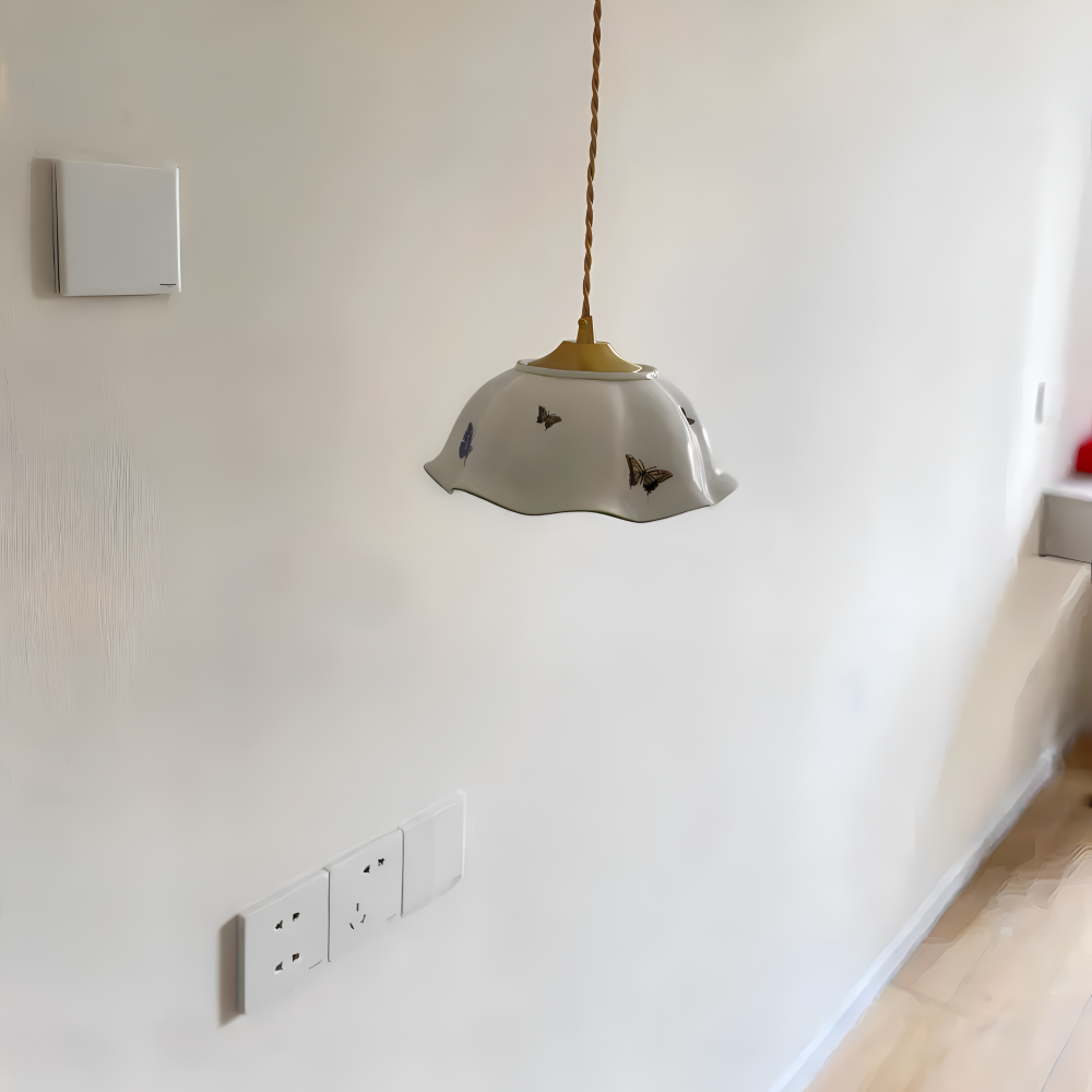 ChicBliss Pendelleuchte - Charmanter Schmetterling Keramik LED Hängelampe