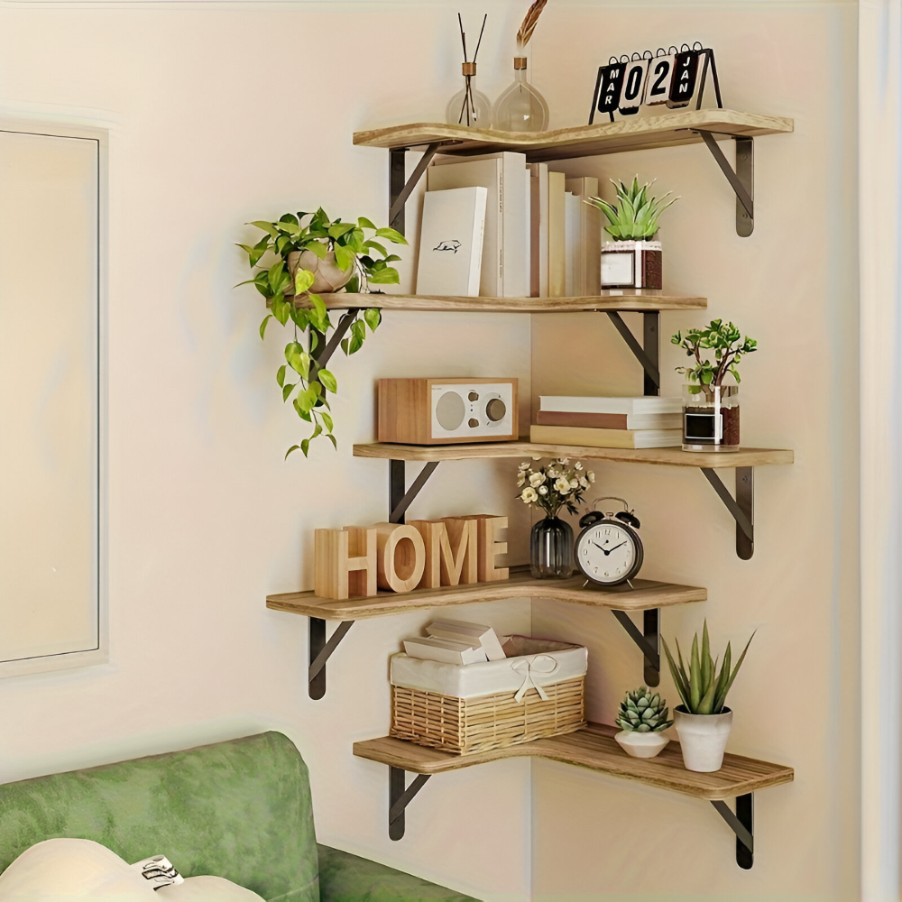 Chic Corner Holzregal - 3/5 Stück Sets Multifunktionale Rustikale Dekoration für Jeden Raum