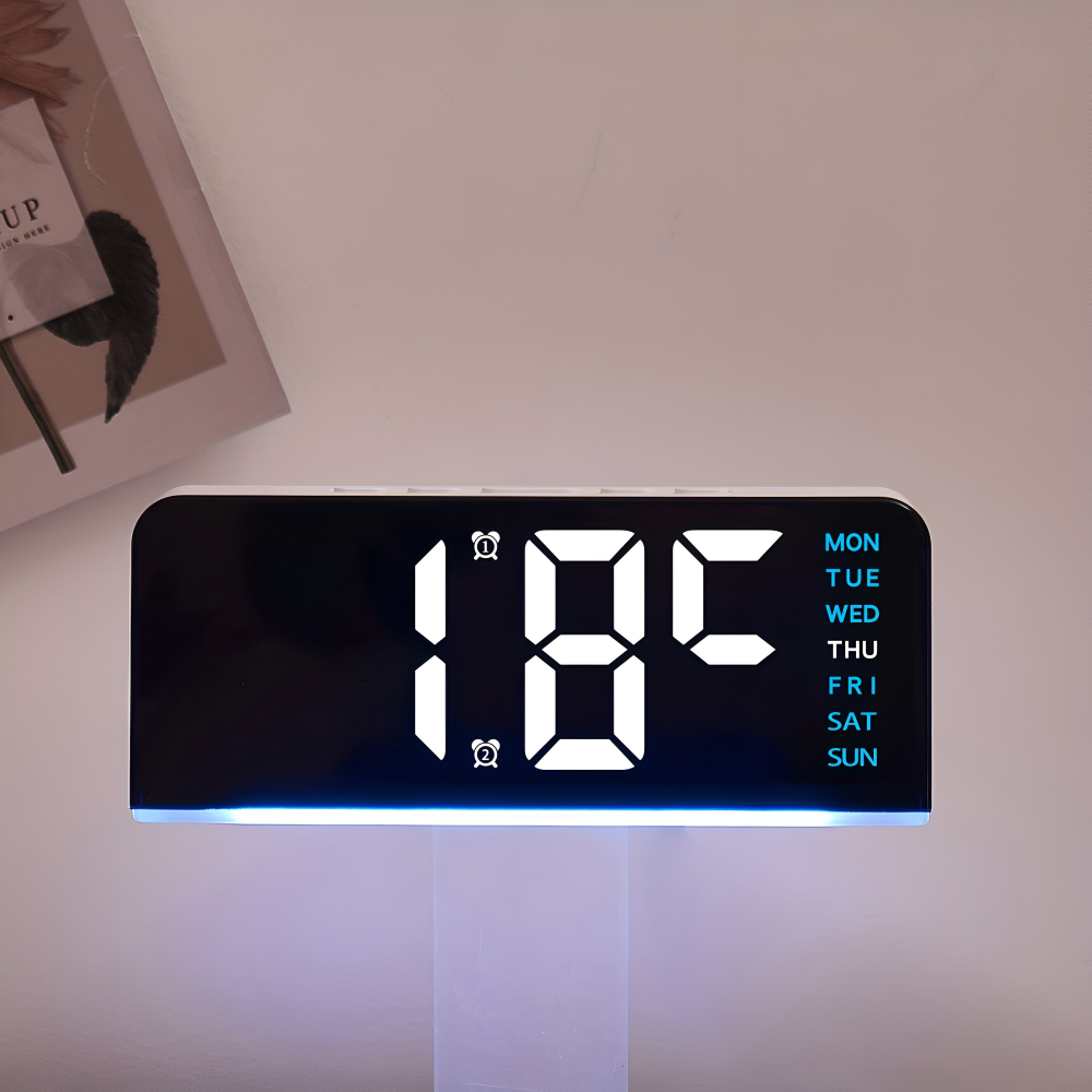 Schicker Silent LED Wecker mit Licht - Minimalistischer Digital Wecker für Zuhause, Büro, Schlafzimmer