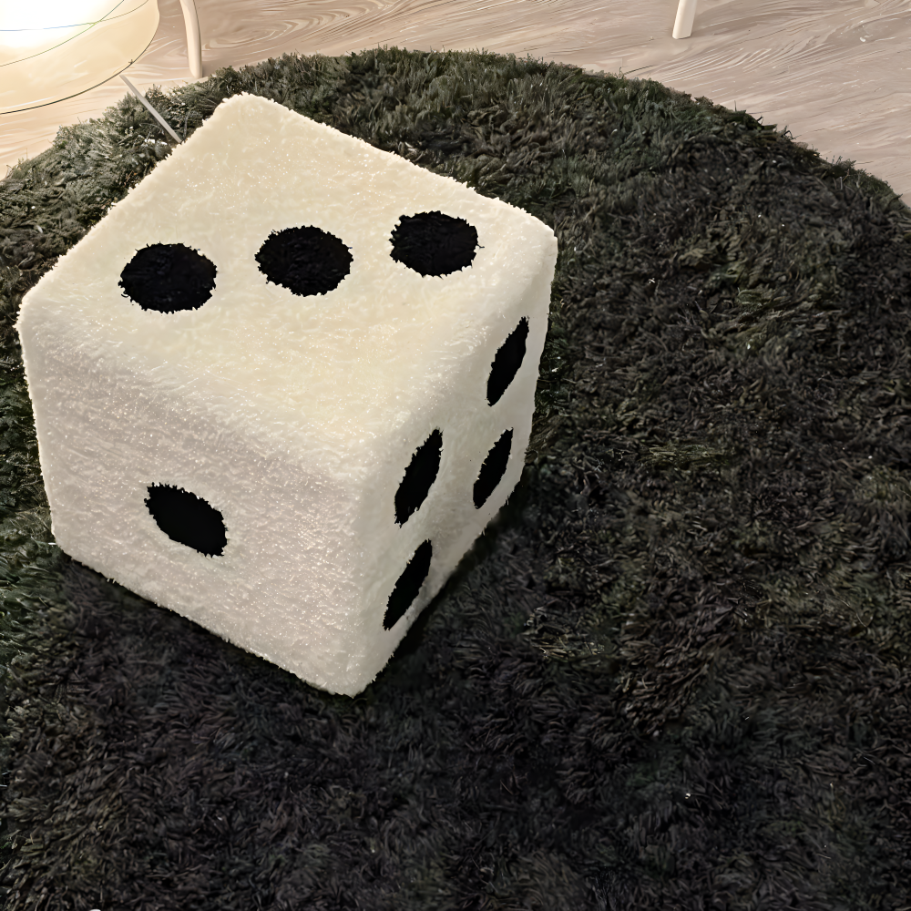 ChroDot Hocker - Stylischer Schwarz Weißer Samt Würfelhocker