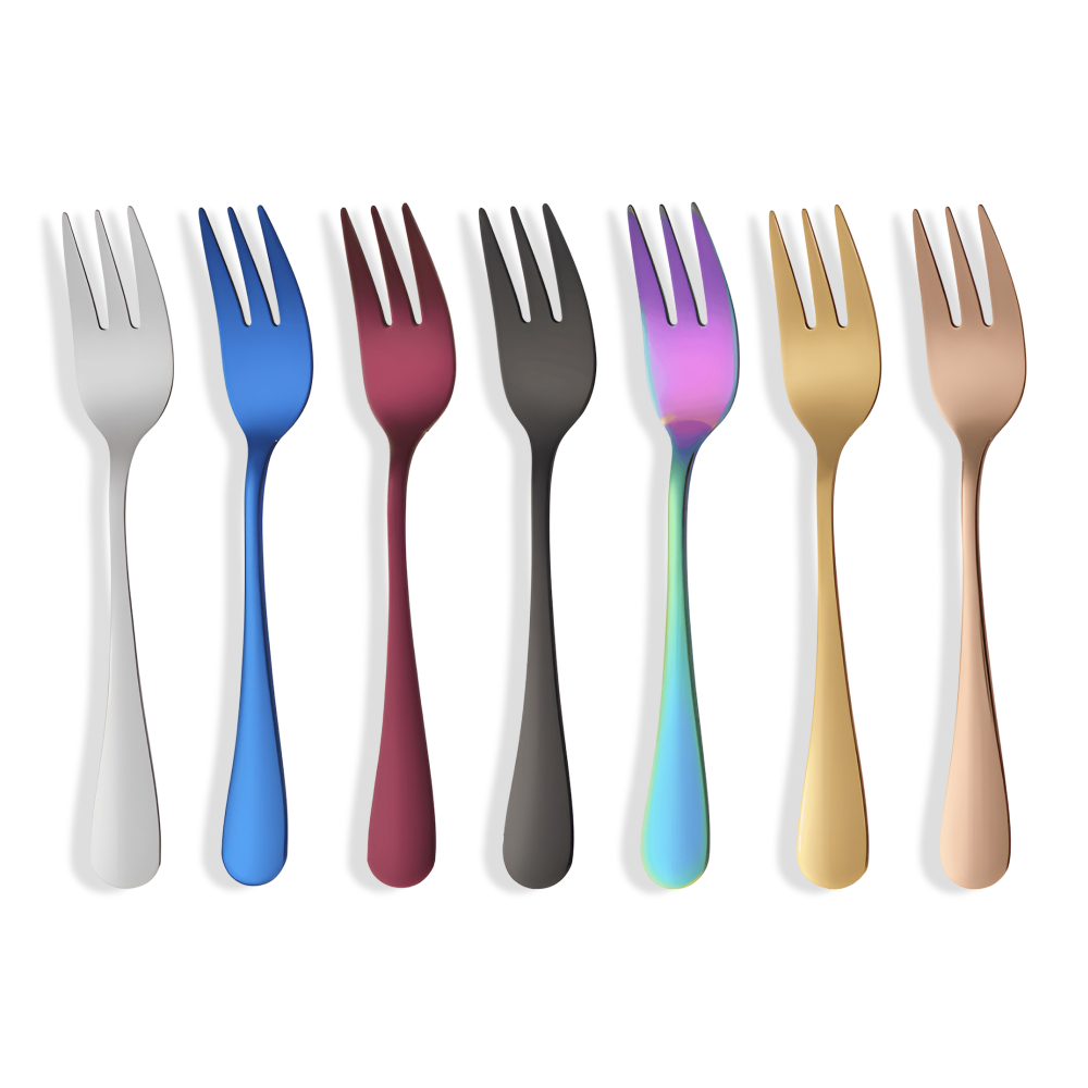 ChromaForks - 4/6-teilige Dessertgabel-Sets- Salatgabeln- Edelstahlgabeln