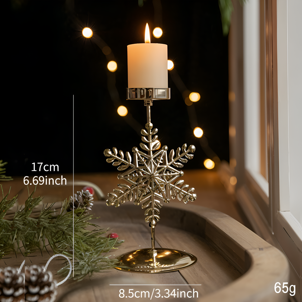 Cierge Stand - Vintage Gold Metallic Weihnachtsmotiv Kerzenhalter