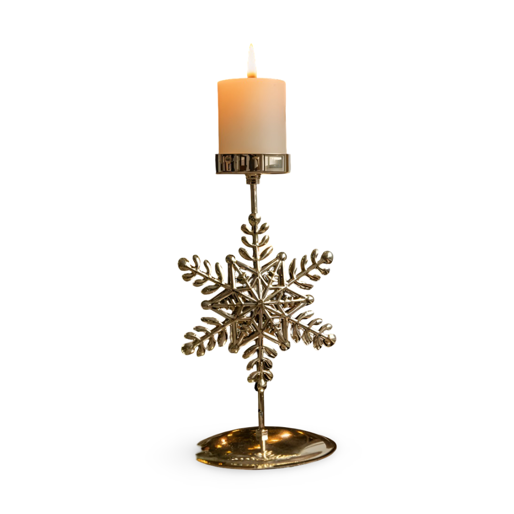 Cierge Stand - Vintage Gold Metallic Weihnachtsmotiv Kerzenhalter