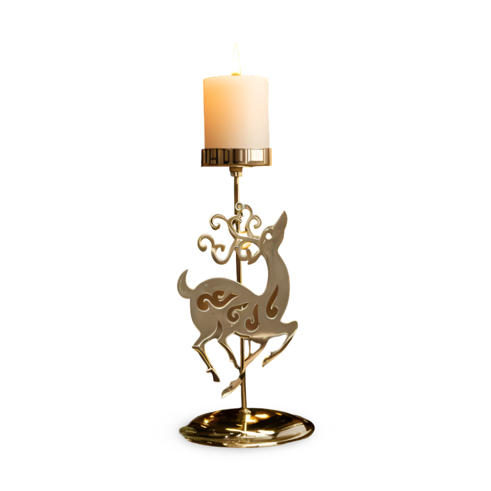 Cierge Stand - Vintage Gold Metallic Weihnachtsmotiv Kerzenhalter