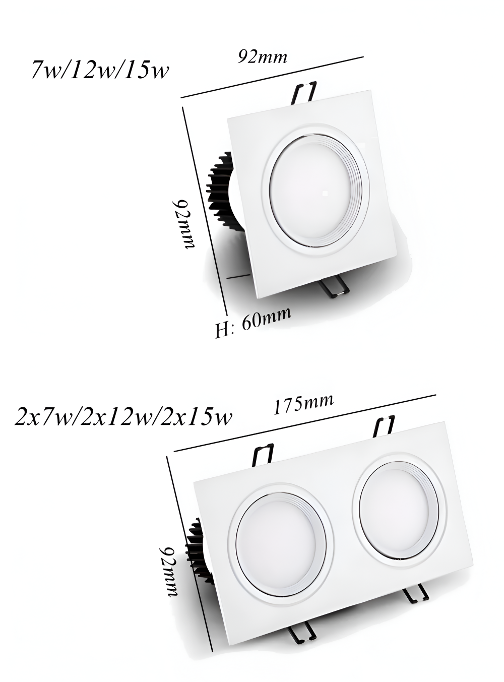 CircuQuad Spot Lights - Weiß/Schwarz Quadratische Deckeneinbauleuchten