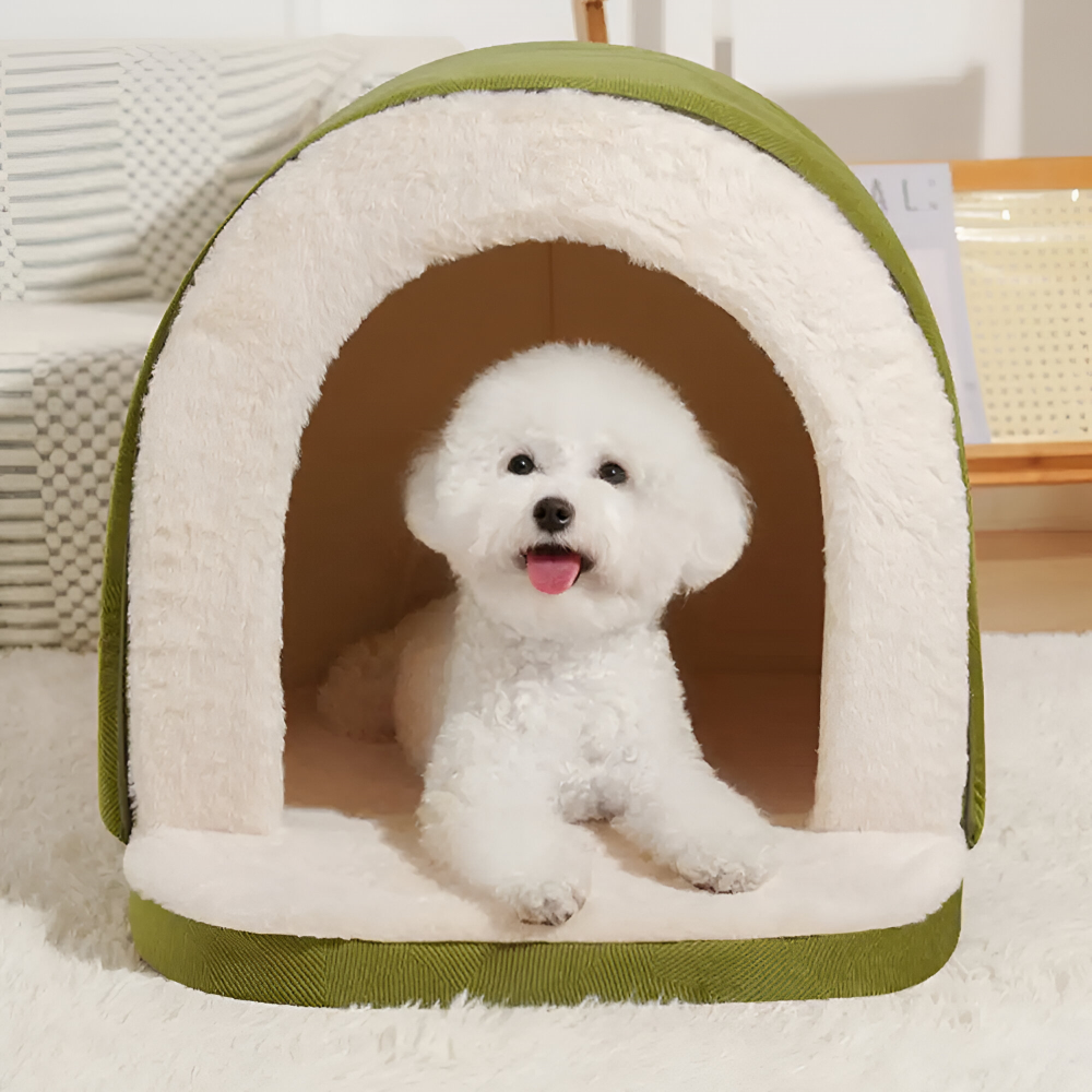 2-in-1 Hundebett & Hundehöhle Plüsch – Orthopädisch, Anti-Stress, Waschbar