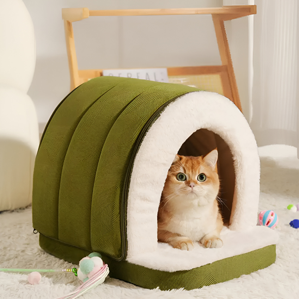 2-in-1 Hundebett & Hundehöhle Plüsch – Orthopädisch, Anti-Stress, Waschbar