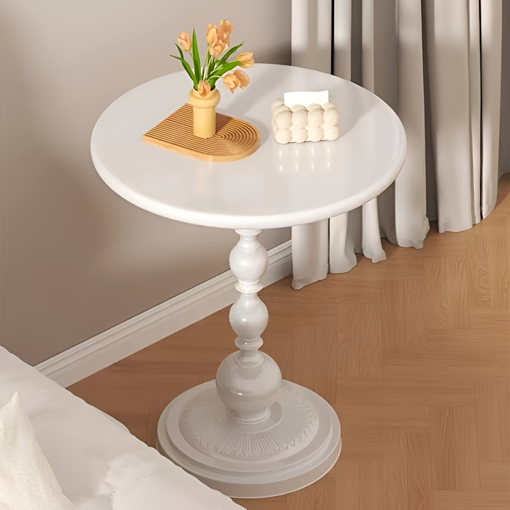 Klassischer Runder Baluster-Stil Beistelltisch - Idealer Kompakter Mini-Tisch für Kleine Räume