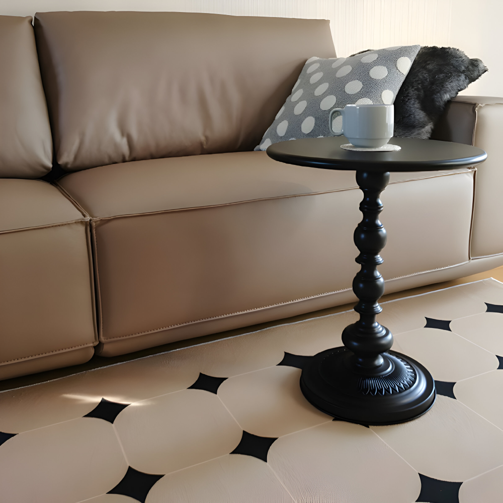 Klassischer Runder Baluster-Stil Beistelltisch - Idealer Kompakter Mini-Tisch für Kleine Räume