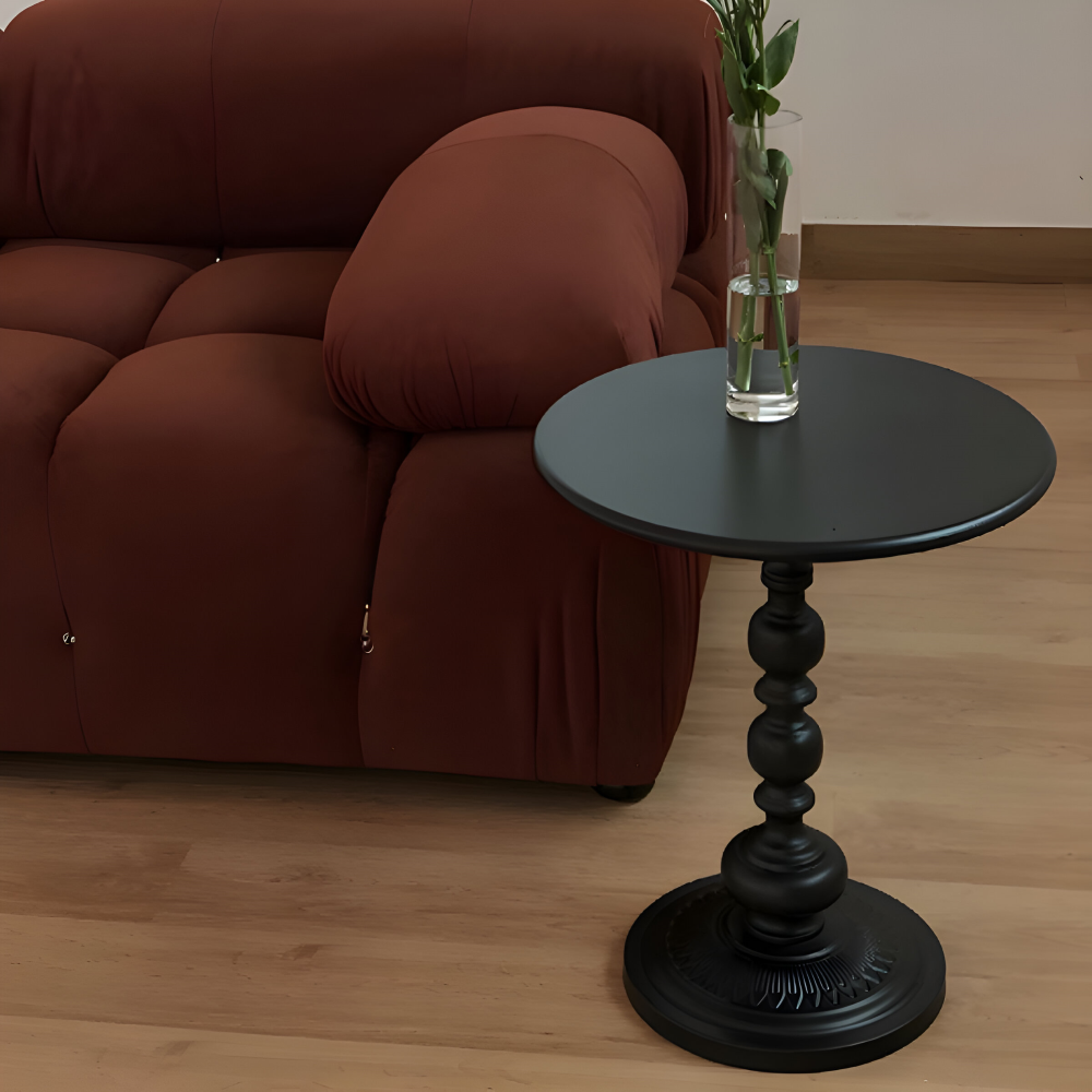 Klassischer Runder Baluster-Stil Beistelltisch - Idealer Kompakter Mini-Tisch für Kleine Räume