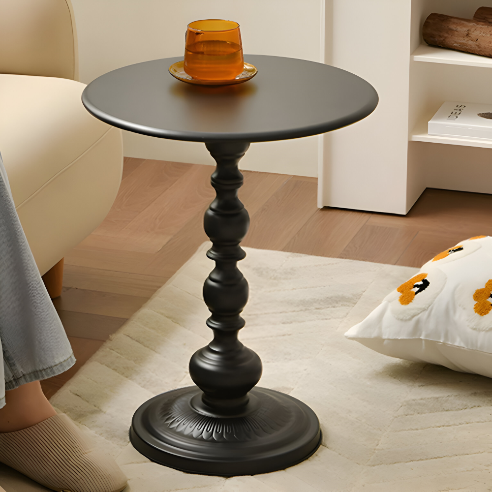Klassischer Runder Baluster-Stil Beistelltisch - Idealer Kompakter Mini-Tisch für Kleine Räume