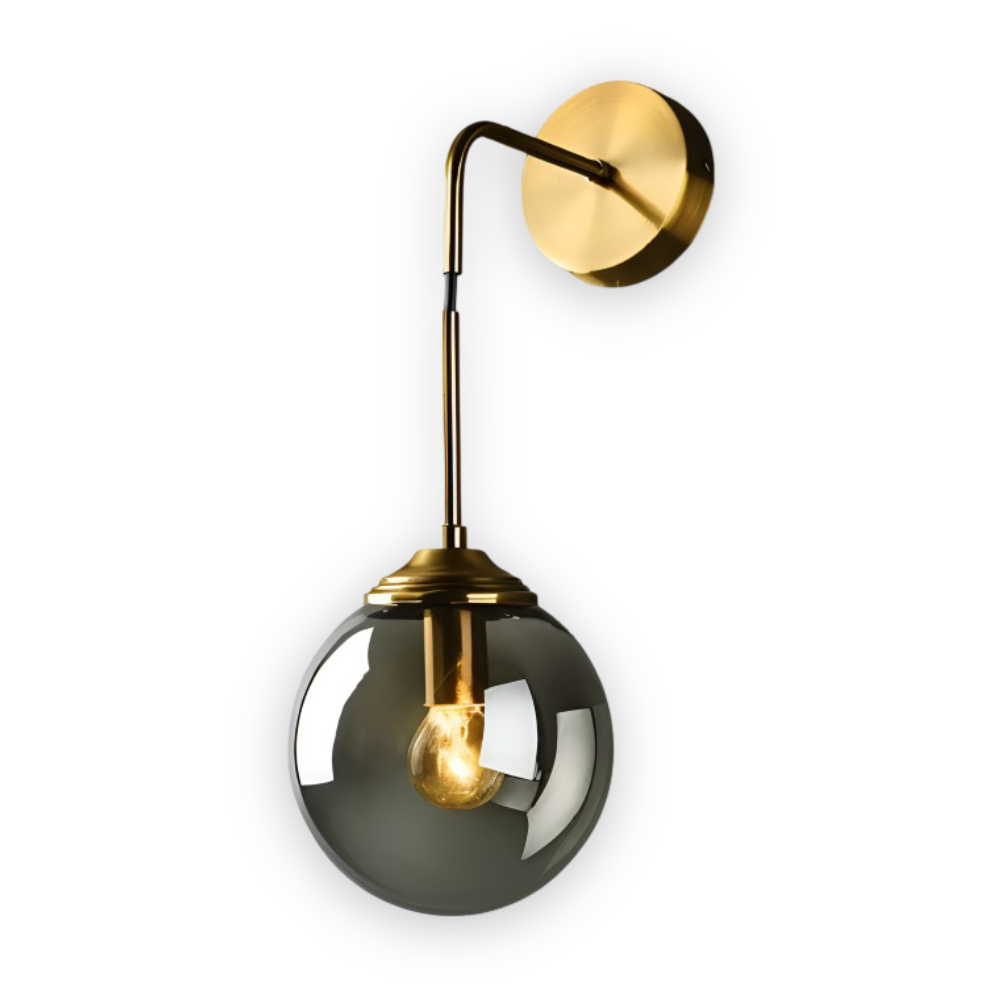 ClearOrb Wandleuchte - Glas Wandleuchte - Metall Wandleuchte Design - Retro Industrie Wandleuchten LED