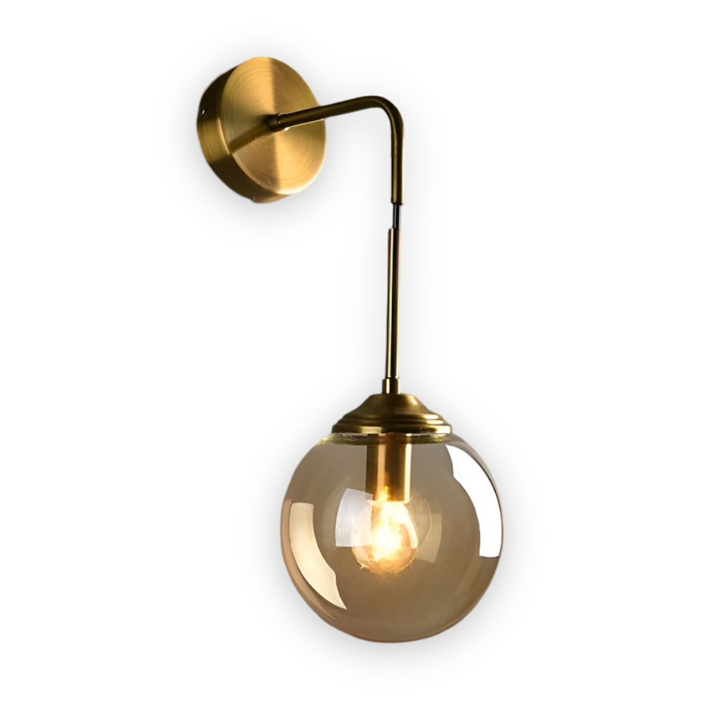 ClearOrb Wandleuchte - Glas Wandleuchte - Metall Wandleuchte Design - Retro Industrie Wandleuchten LED