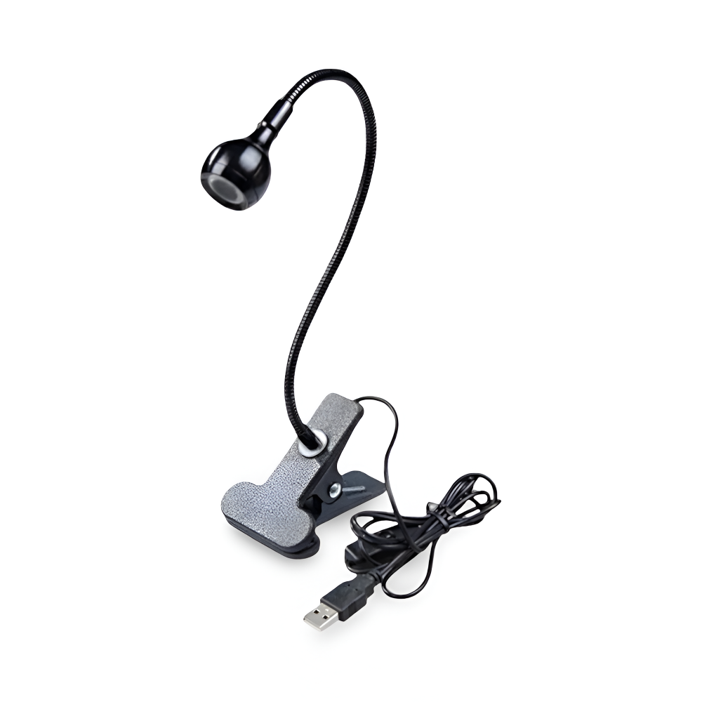 ClipNGlow Tischlampe - 360° Drehbare, USB Betriebene, Flexible Schreibtischlampe