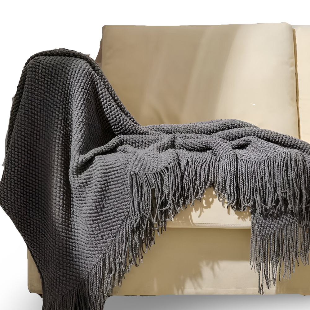 CoarseKnit Plaid - Stylische Strickdecke - Fleece Decke für Ganzjährigen Komfort