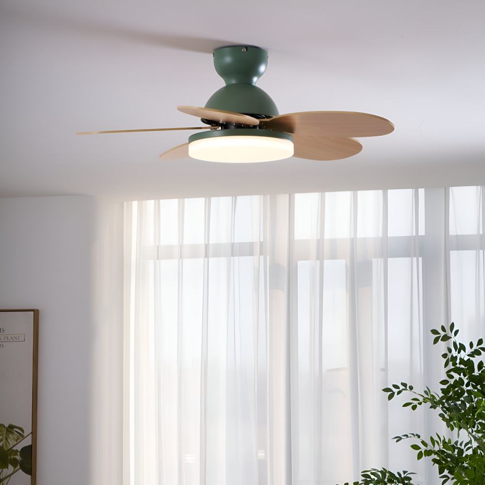 Bunter Blütenblatt Design Deckenventilator mit Integrierter LED Leuchte