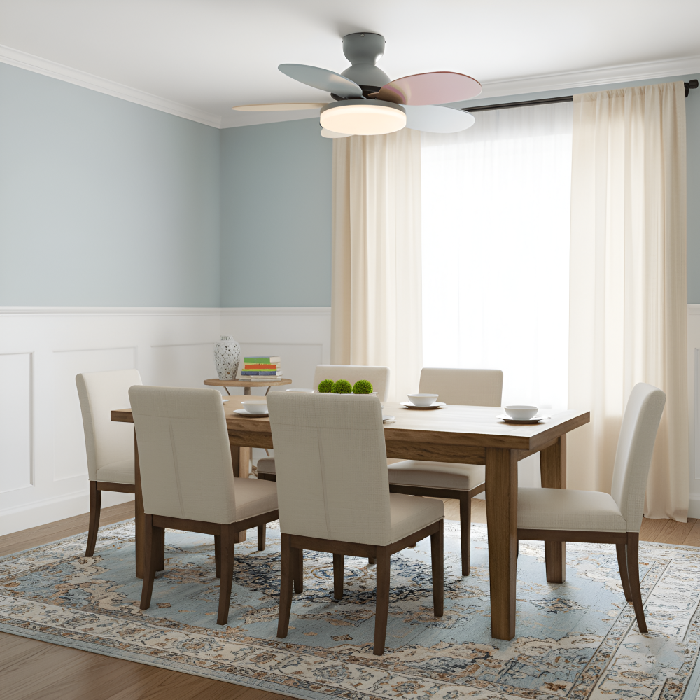 Bunter Blütenblatt Design Deckenventilator mit Integrierter LED Leuchte