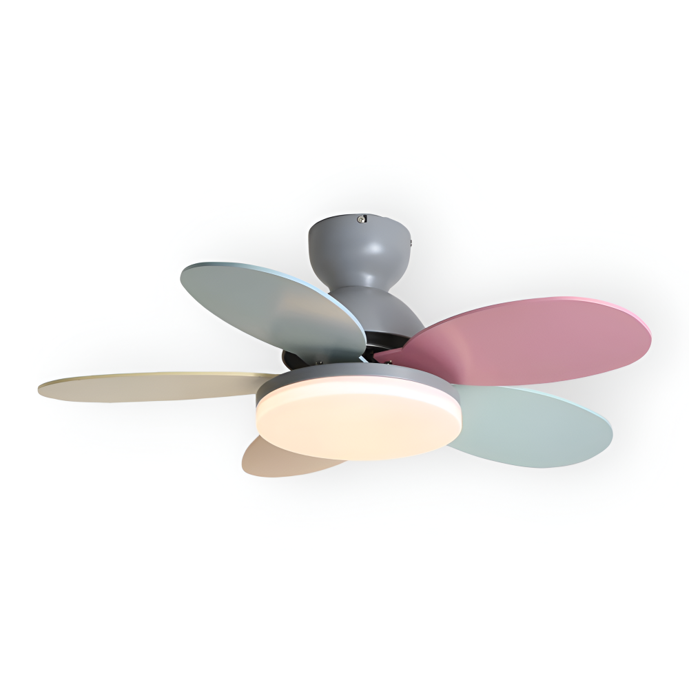 Bunter Blütenblatt Design Deckenventilator mit Integrierter LED Leuchte