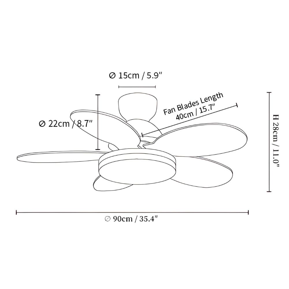Bunter Blütenblatt Design Deckenventilator mit Integrierter LED Leuchte
