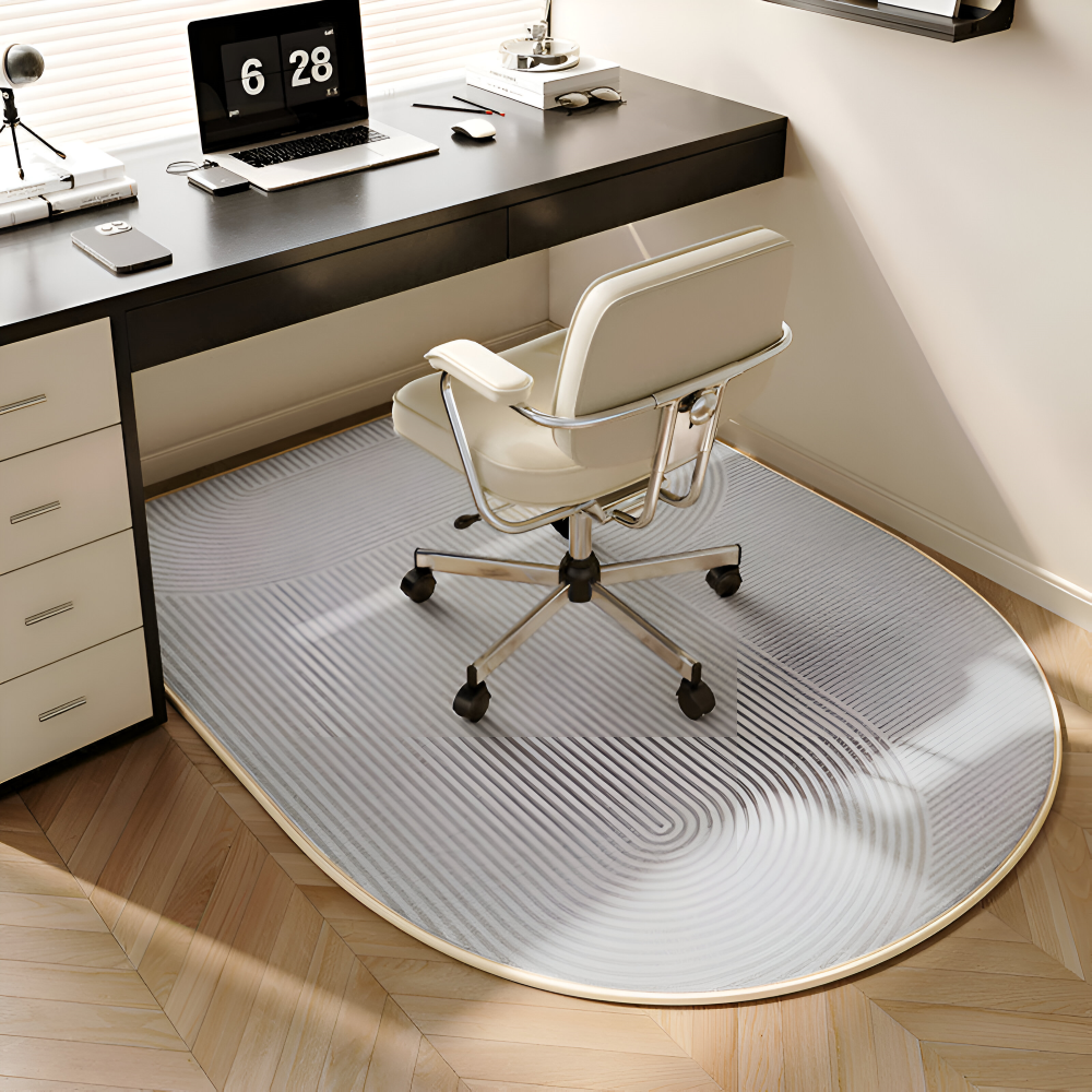 ComfiOval Teppich - Plüschsamt Anti Rutsch Teppichvorleger für Schlafzimmer und Arbeitszimmer