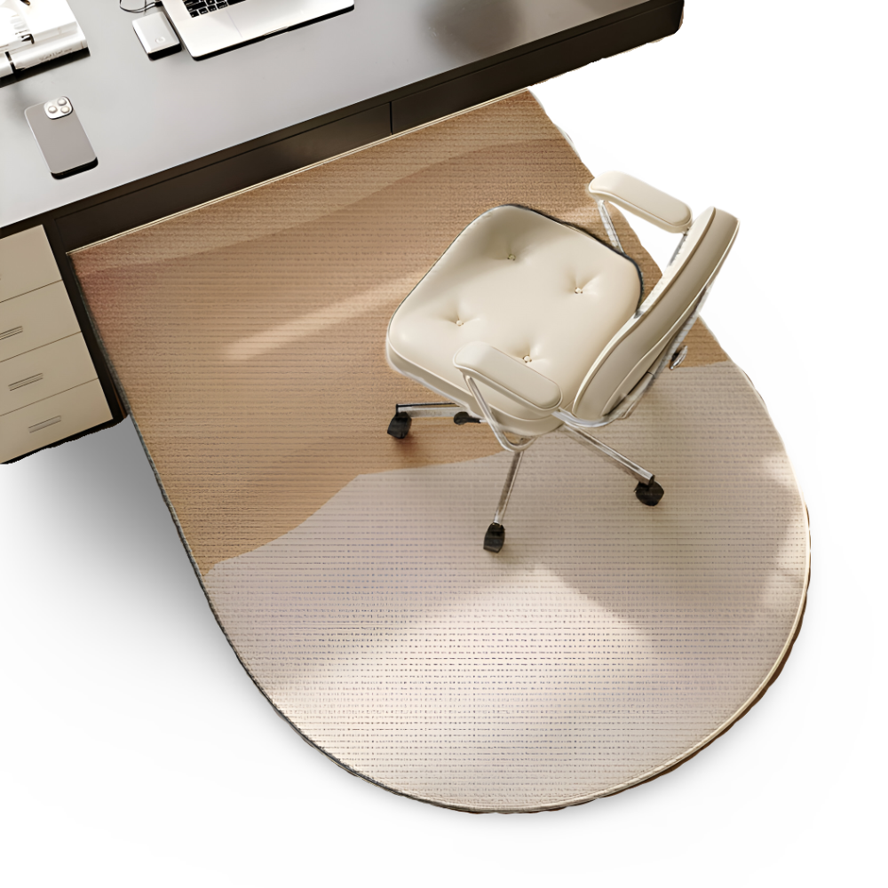 ComfiOval Teppich - Plüschsamt Anti Rutsch Teppichvorleger für Schlafzimmer und Arbeitszimmer