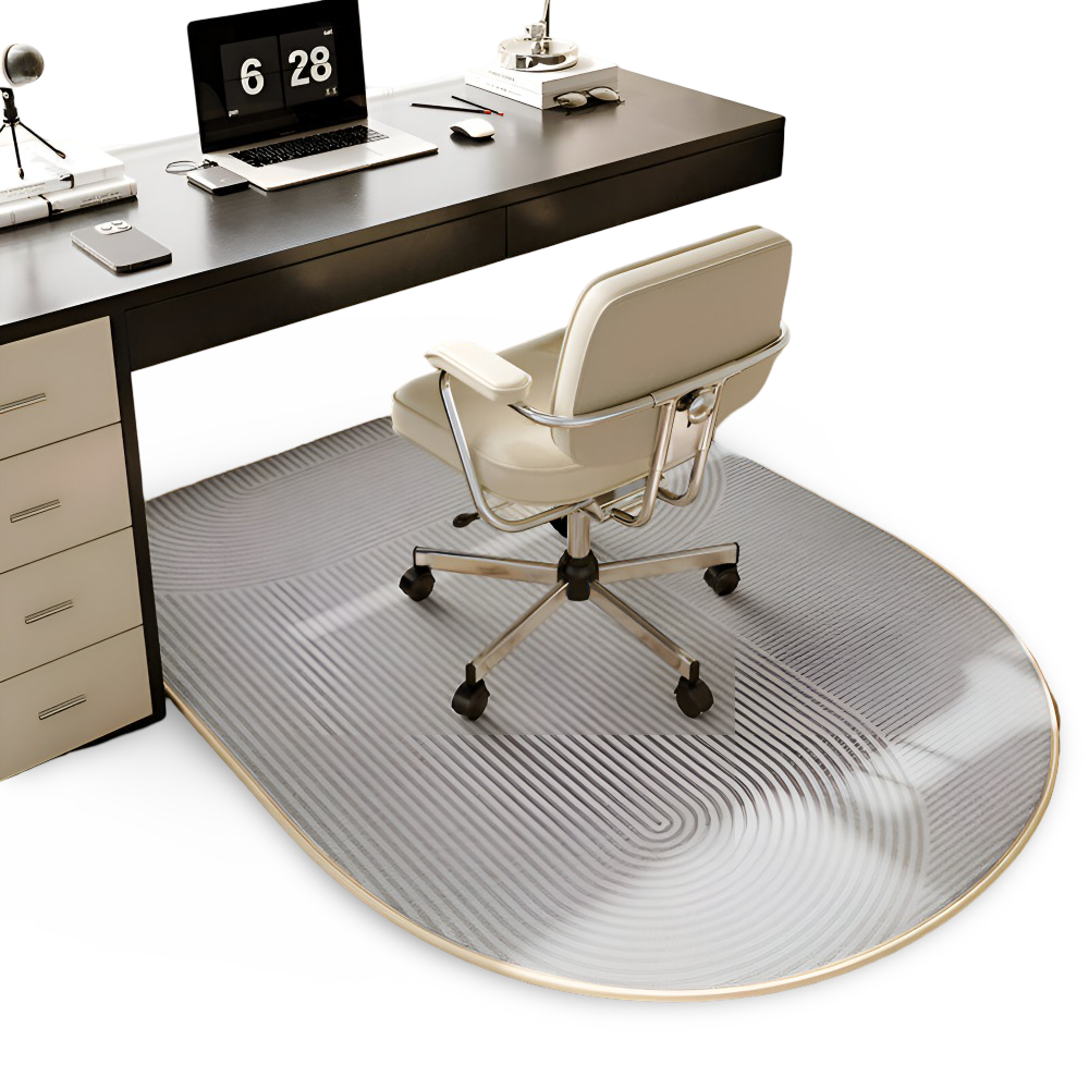 ComfiOval Teppich - Plüschsamt Anti Rutsch Teppichvorleger für Schlafzimmer und Arbeitszimmer