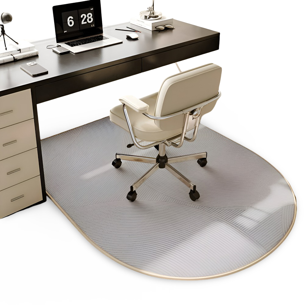 ComfiOval Teppich - Plüschsamt Anti Rutsch Teppichvorleger für Schlafzimmer und Arbeitszimmer
