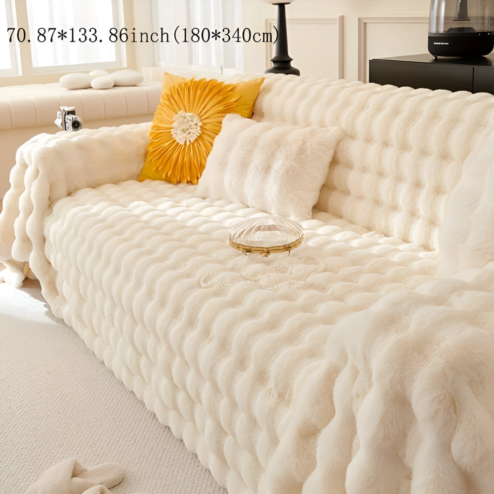 ComfyPal Plaid - Luxuriöse Dicke Plüsch Sofadecke - Ultra Weiche Gesteppte Kunstpelz Fleece Blanket