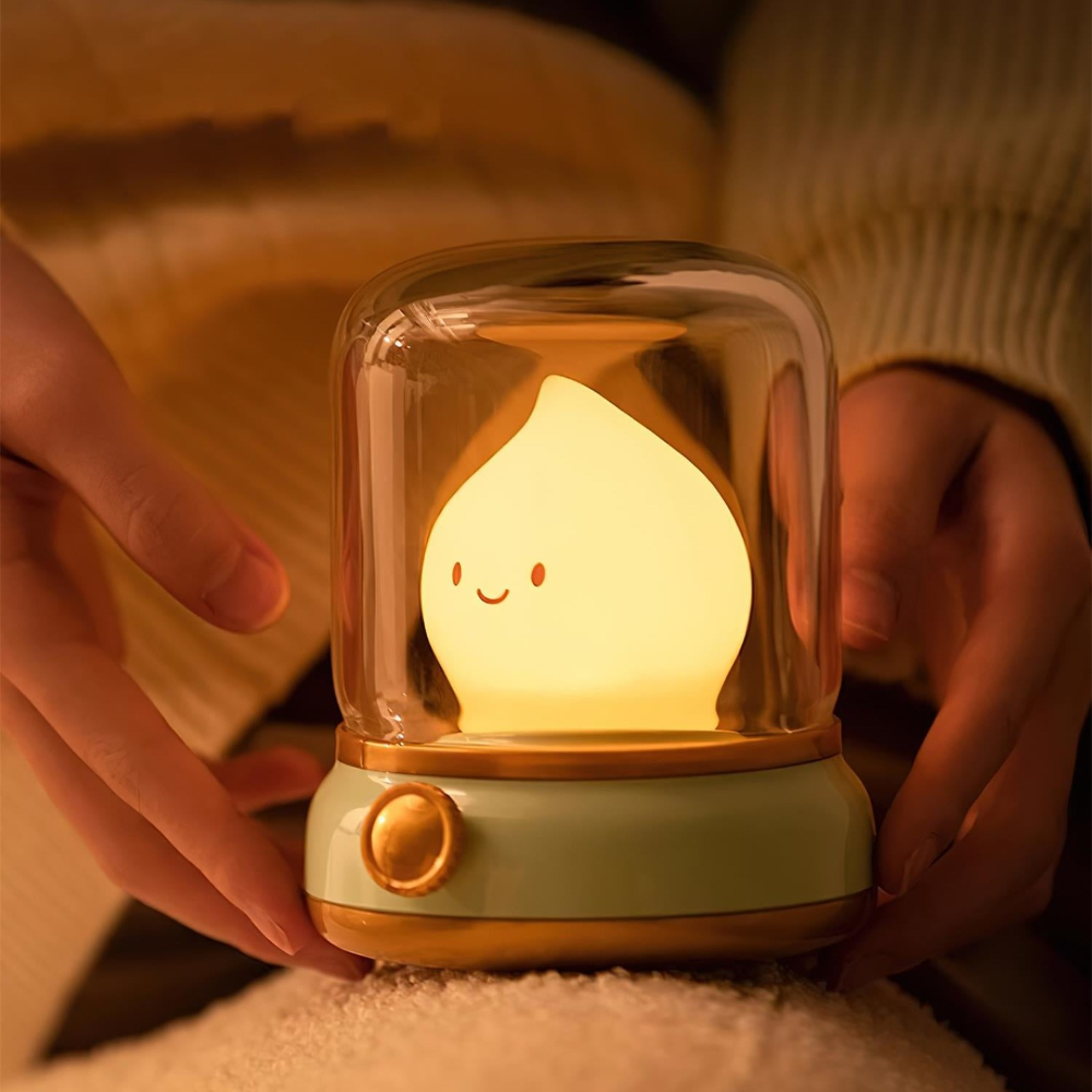 Kompaktes Flameffekt LED Nachtlicht – Nachtlicht für Kinder