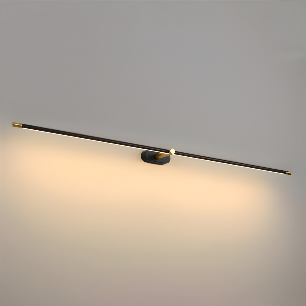 Kabellose wiederaufladbare LED-Wandleuchte – Schwarz/Gold – Modernes, schlankes Design in 3 Längen