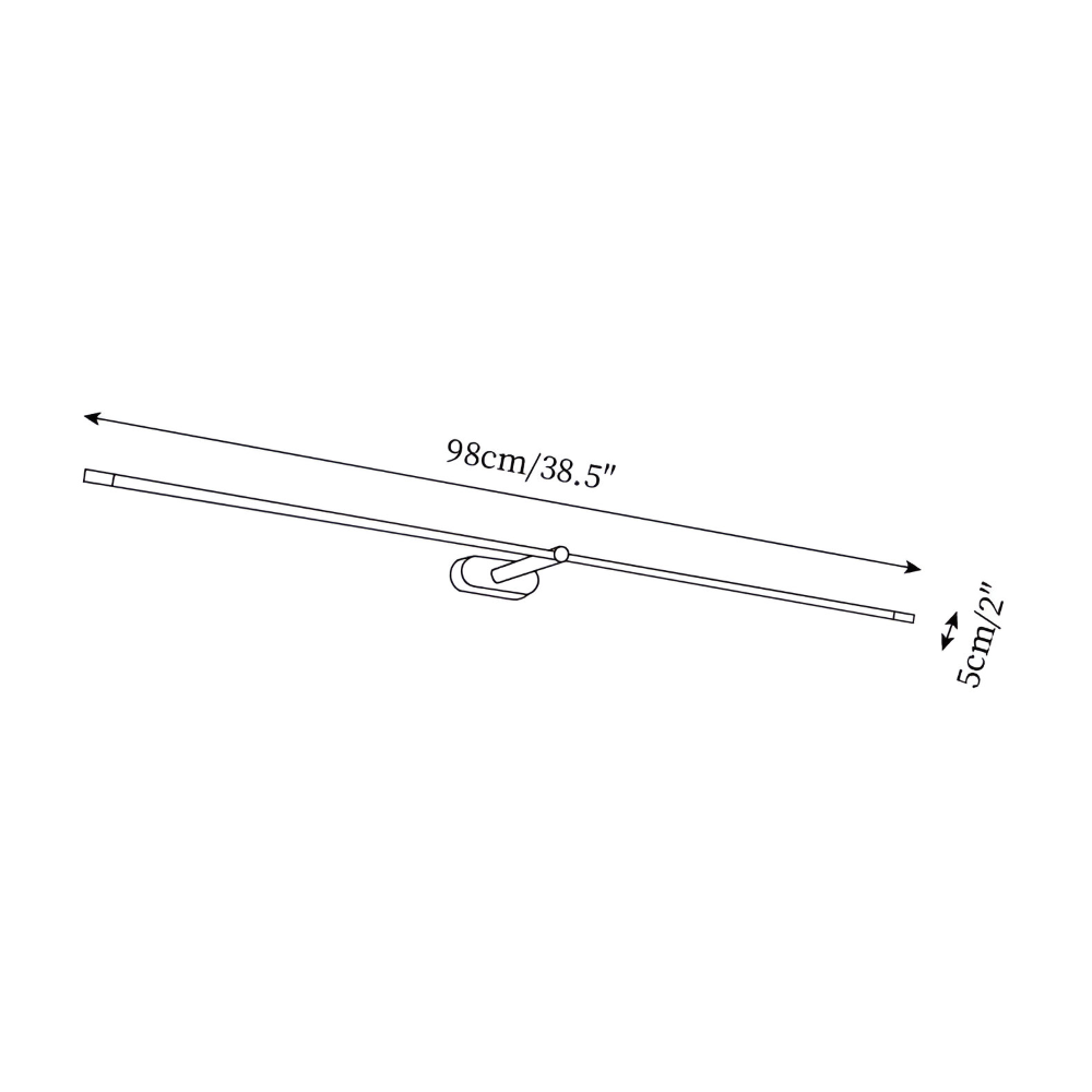 Kabellose wiederaufladbare LED-Wandleuchte – Schwarz/Gold – Modernes, schlankes Design in 3 Längen