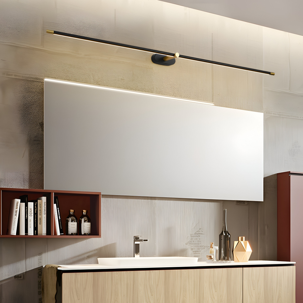 Kabellose wiederaufladbare LED-Wandleuchte – Schwarz/Gold – Modernes, schlankes Design in 3 Längen