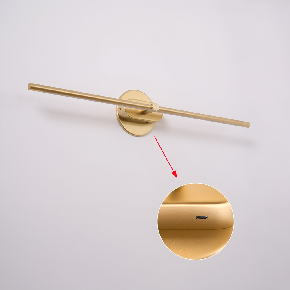 Kabellose wiederaufladbare LED-Wandleuchte – Schwarz/Gold – Modernes, schlankes Design in 3 Längen