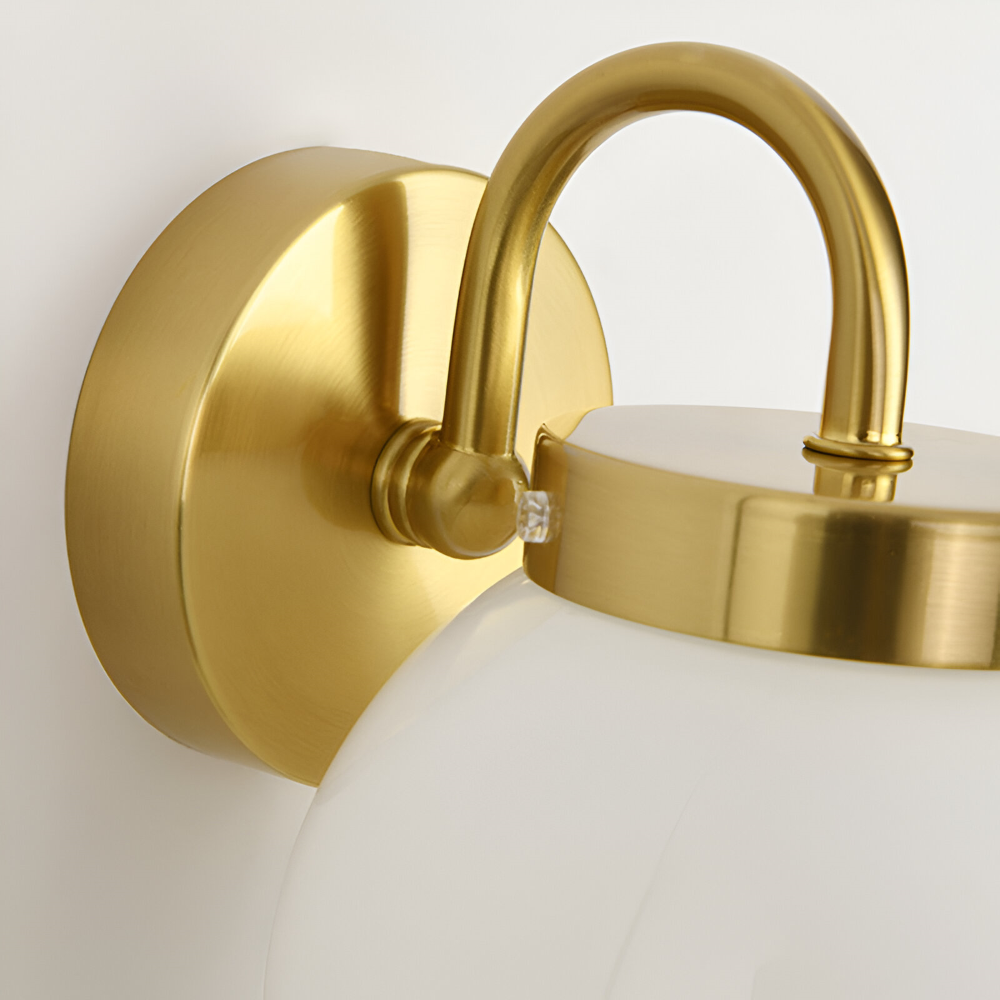 Zeitgenössische Kugelförmige Gestreifte Glas Wandleuchte - LED Wandleuchte mit Eisenakzent für das Wohnzimmer