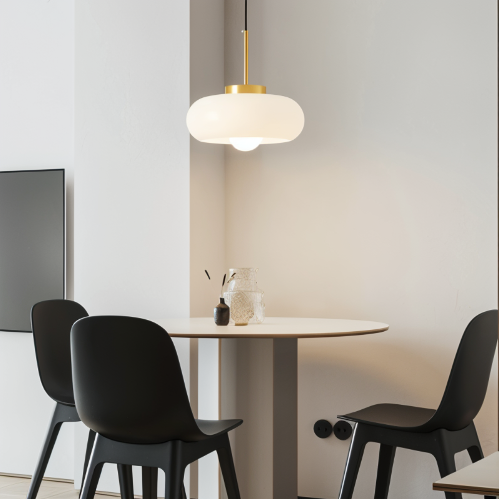 Kupfer-Kuppelleuchte - Retro Orange Weiß Bauhaus LED Pendelleuchte