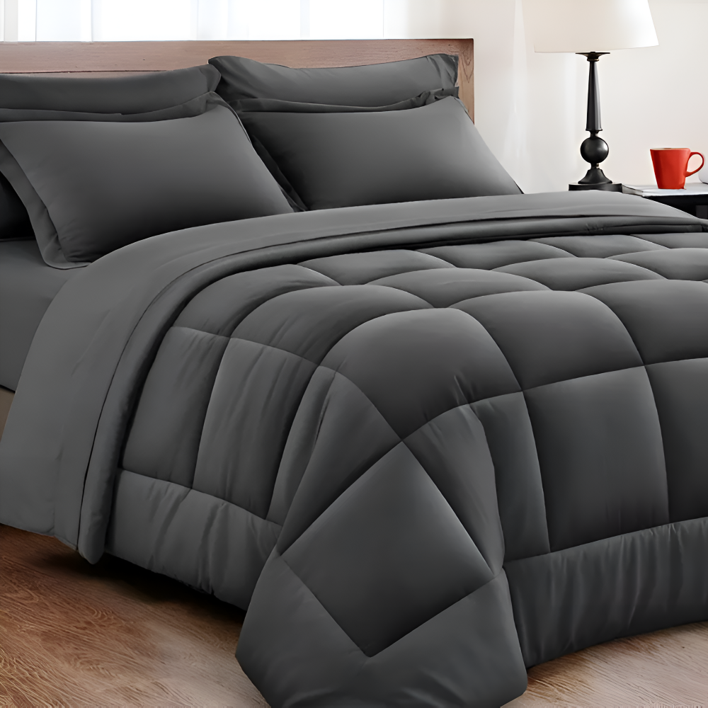 CoziPlain Polyester Bettwäsche - Stilvolle Plaid Bettdecke
