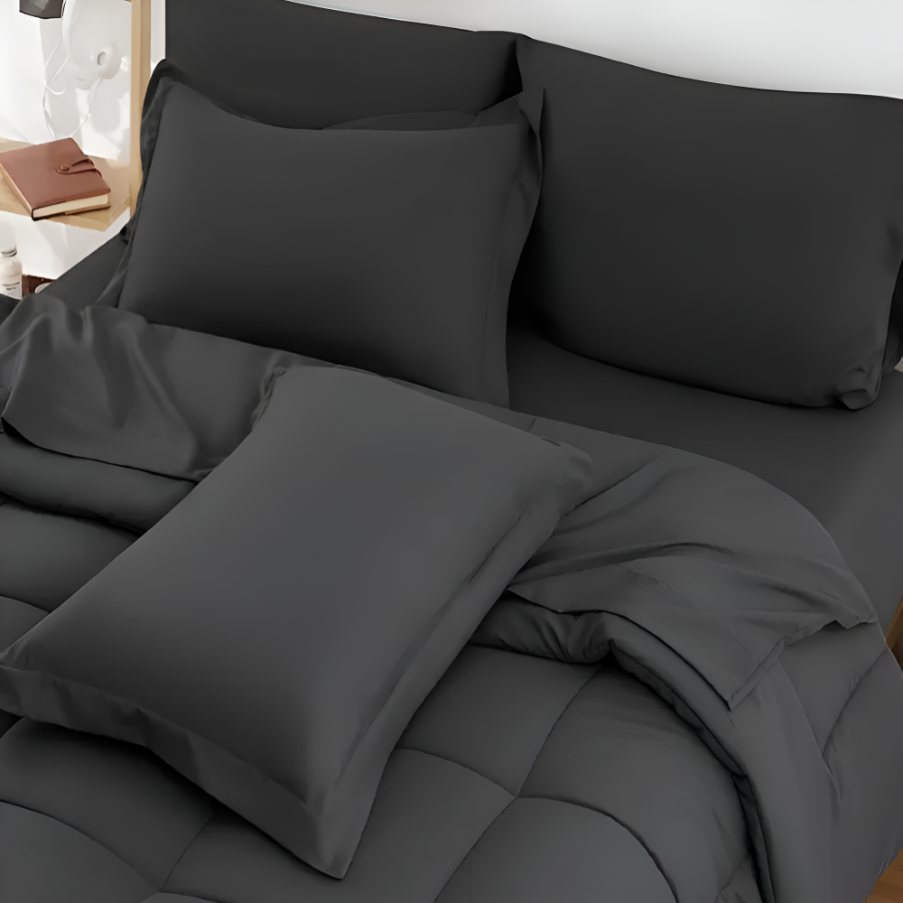 CoziPlain Polyester Bettwäsche - Stilvolle Plaid Bettdecke