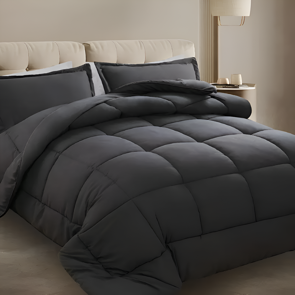 CoziPlain Polyester Bettwäsche - Stilvolle Plaid Bettdecke